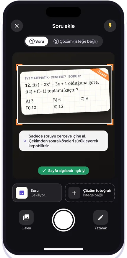 Hata defterine soru ekleme